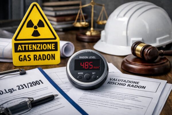 Misurazione del gas radon in azienda con documenti su D.Lgs. 231/2001 e sicurezza sul lavoro in Veneto