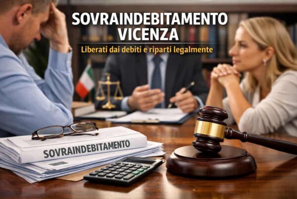 Consulenza legale per sovraindebitamento a Vicenza con avvocato e cliente per gestione e cancellazione dei debiti