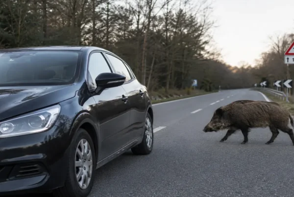 Automobile coinvolta in incidente con cinghiale su strada provinciale
