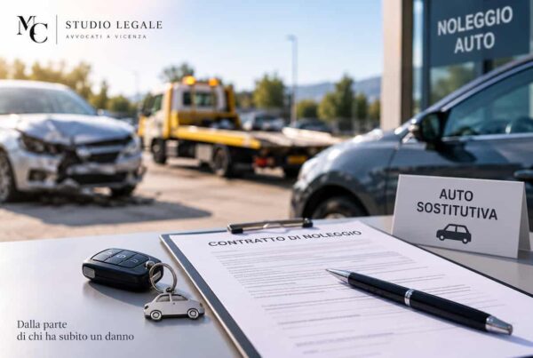 Auto sostitutiva dopo un incidente stradale e contratto di noleggio